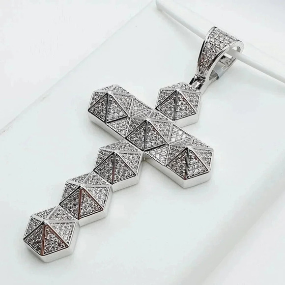 925 Sterling Silver Plated CZ Pendant, EVBRS513 - Picture 1 of 11